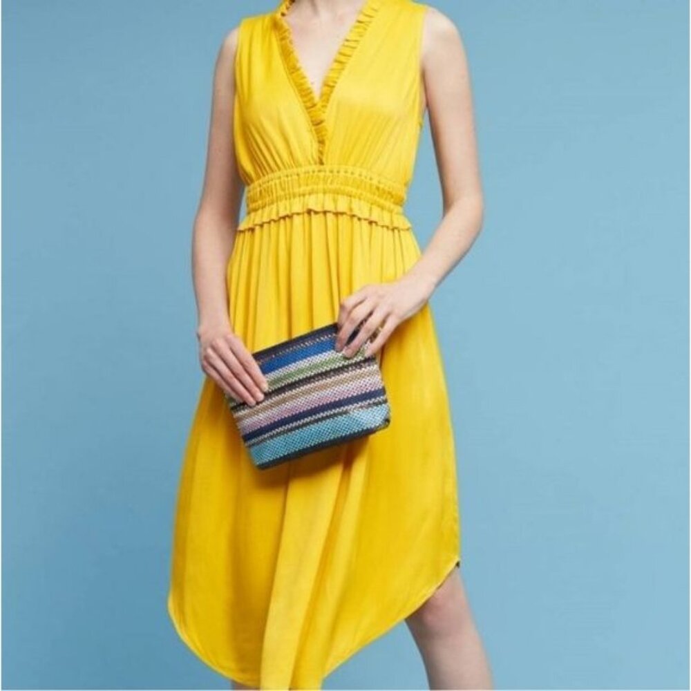 Anthropologie Maeve Yellow Midi Dress XL